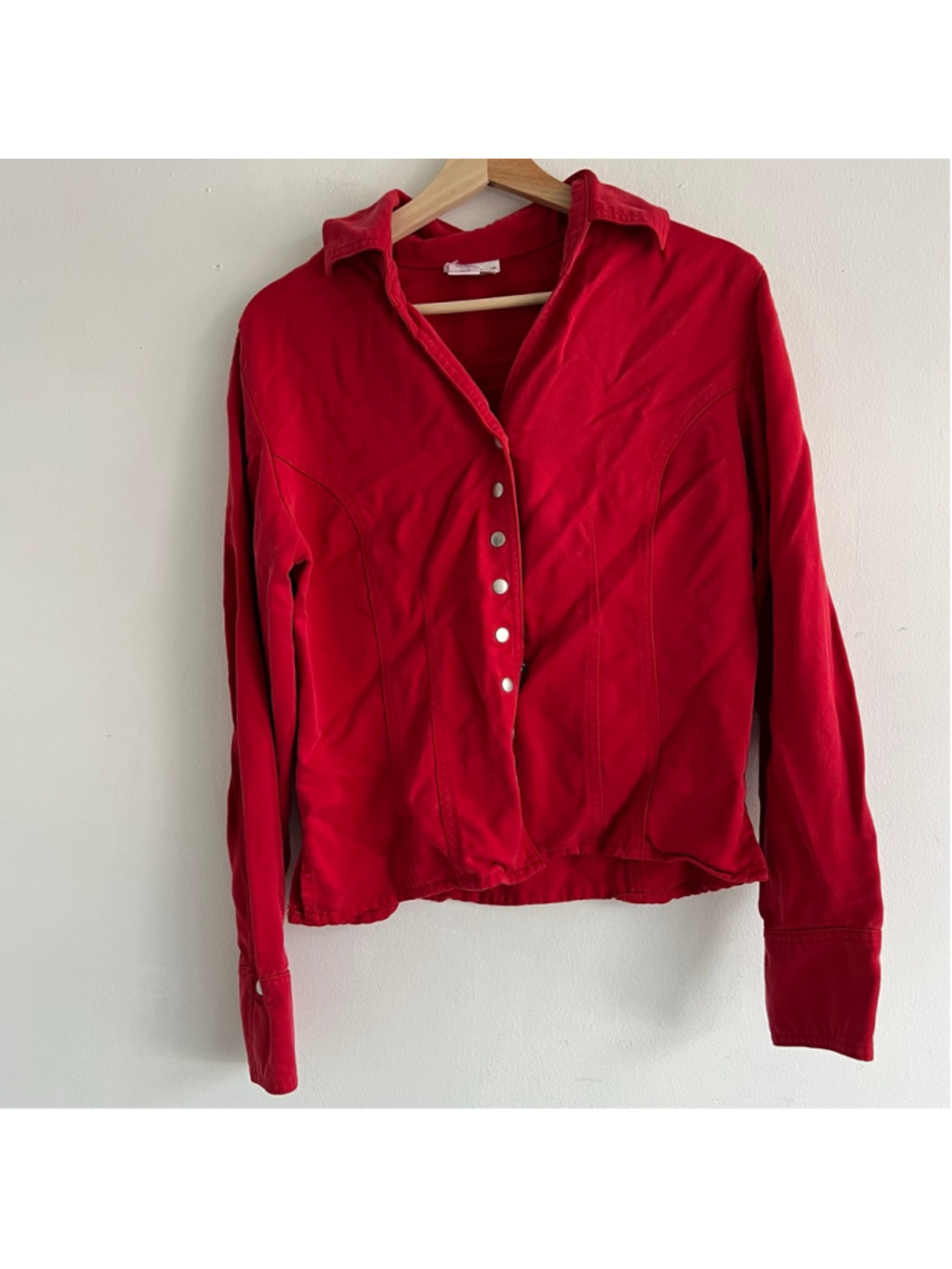 Coldwater Creek Red Button Down Shirt S